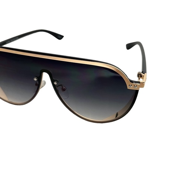 SUNGLASSES Fashion Black Gold Smokey Lenses Summer Vacation Beach Glasses - Picture 5 of 16